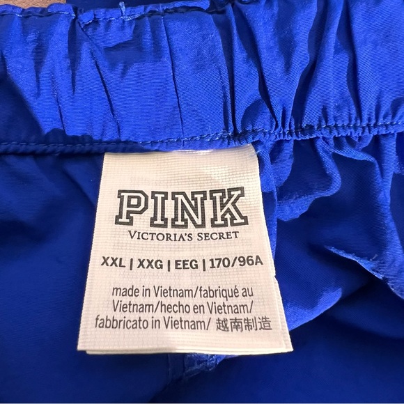 Pink Victoria Sercret Blue Elastic Waist Wide Leg Cargo Pants Size XXL w/Pockets - Picture 6 of 16